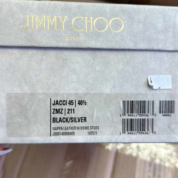 JIMMY CHOO JACCI MULE SANDALS NAPPA LEATHER STUDS 40.5 NIB - Picture 10 of 10